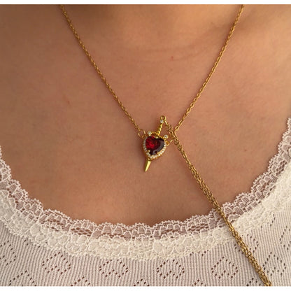 Collar Corazón y Espada Dúo Pareja